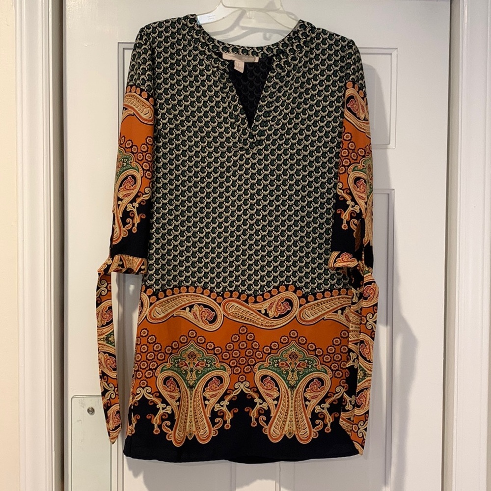 Forever 21 Contemporary Pattern Long Sleeve Dress
